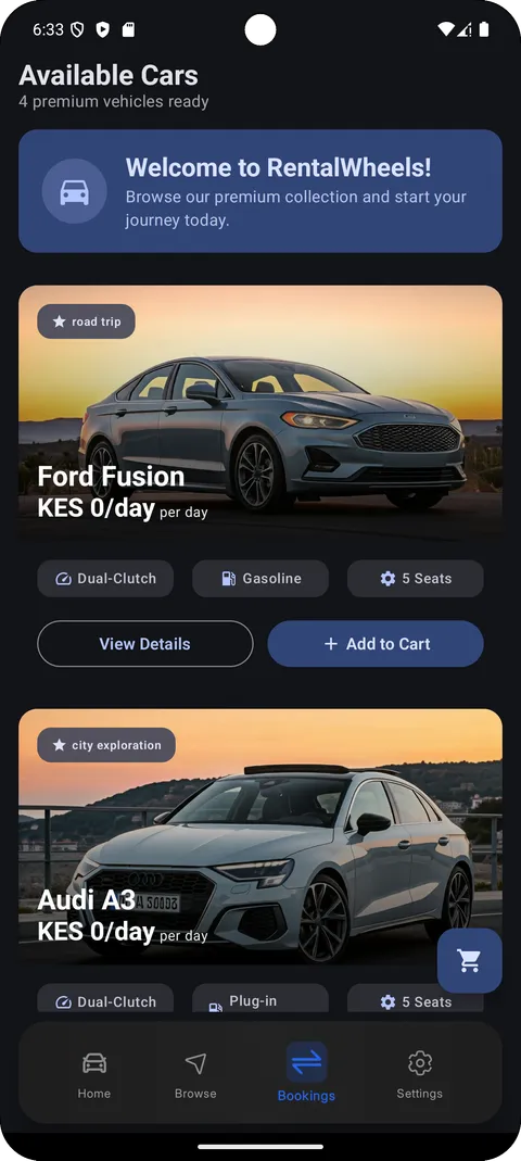 RentalWheels Bookings